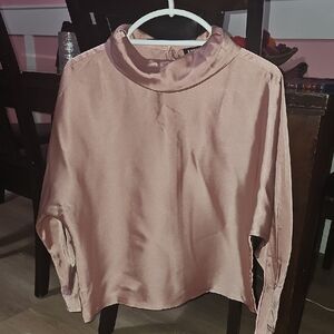 Elegant Pink Satin Women's Top